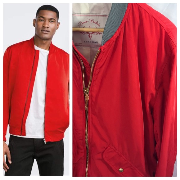 zara red mens jacket